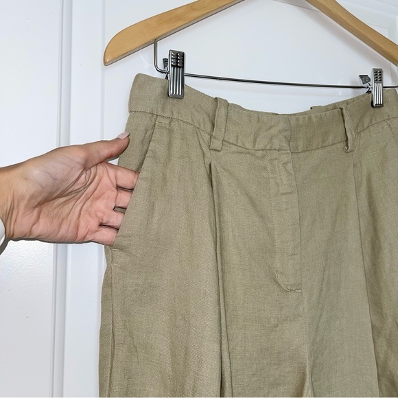 Oak and Fort 100% Linen Straight Leg Pants, beige, size 6 - Picture 5 of 15